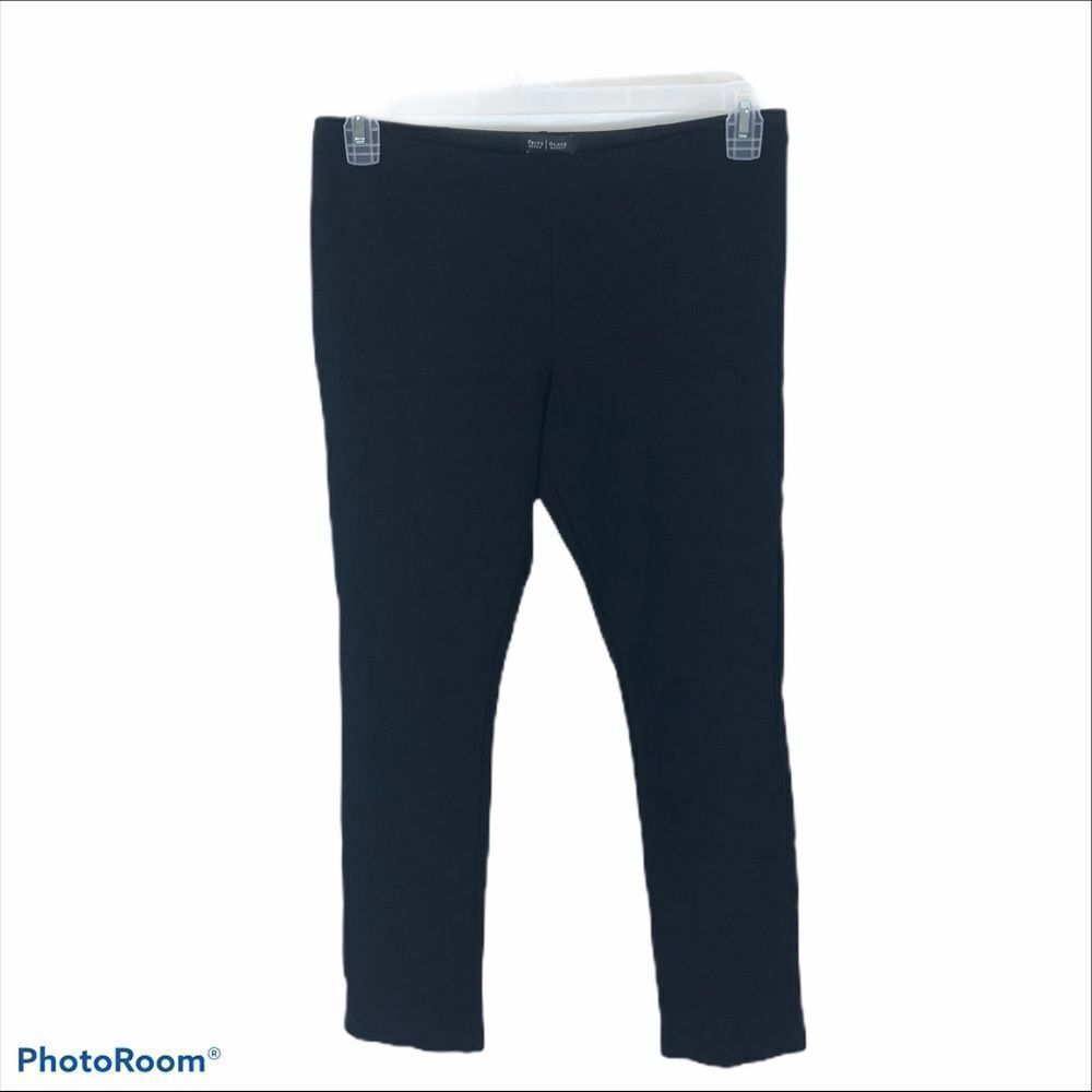WHBM Black Cropped‎ Leggings With Bottom Slits M - Picture 2 of 8